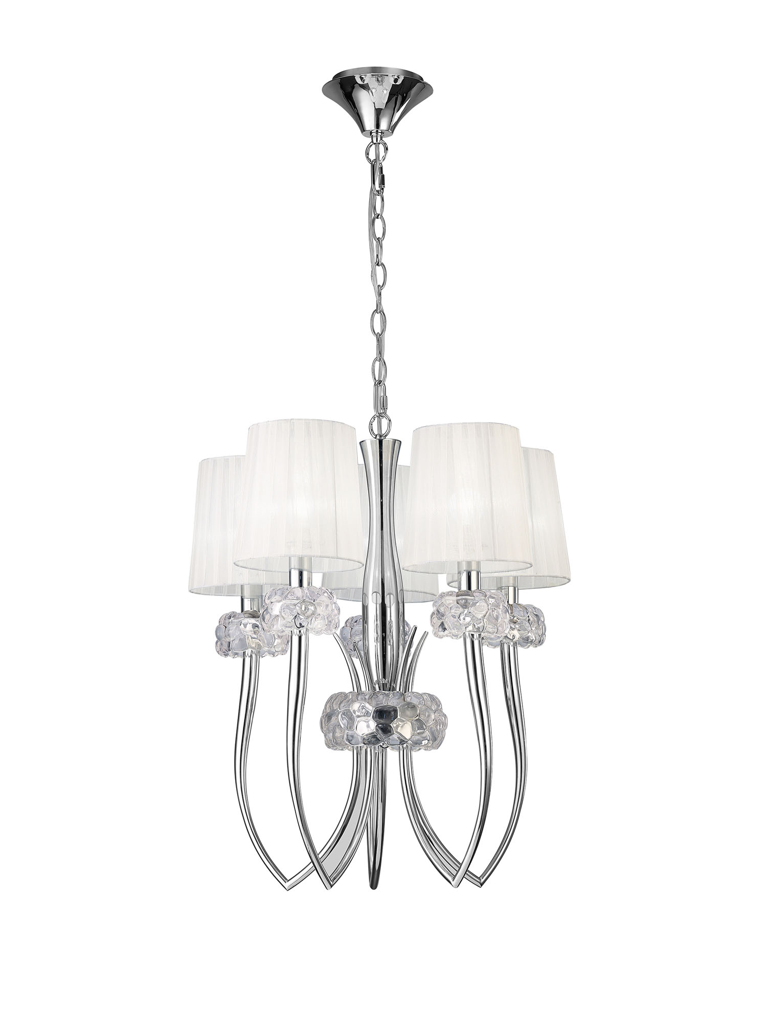 Loewe Polished Chrome-White Ceiling Lights Mantra Multi Arm Fittings